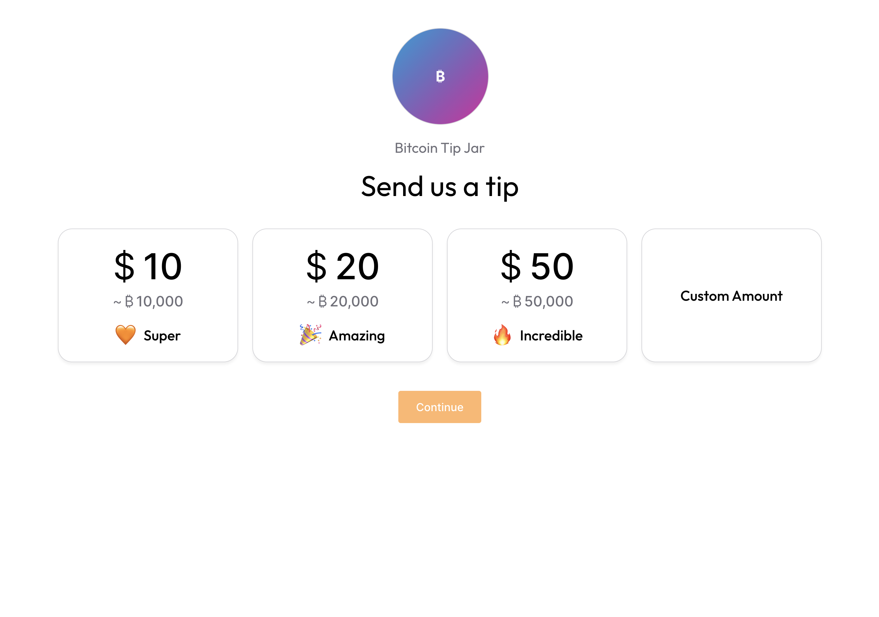 Screenshot of what the landing page UI should look like after completing step 2